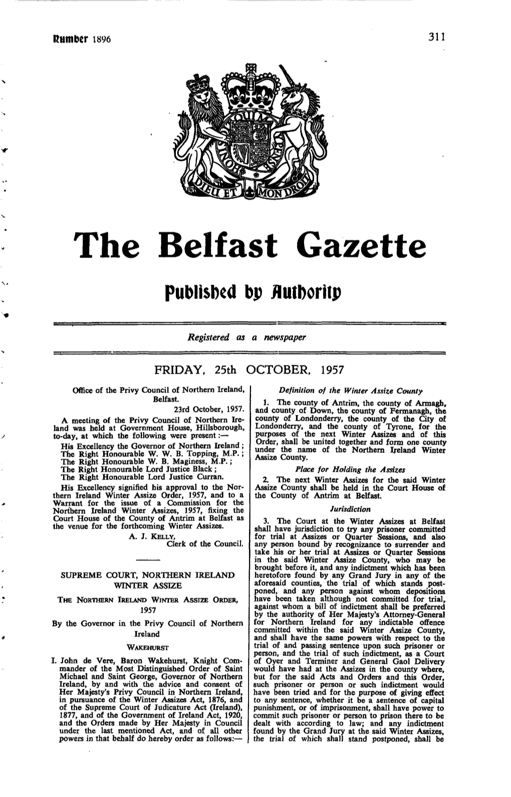 The Belfast Gazette Published Bp Flutboritp