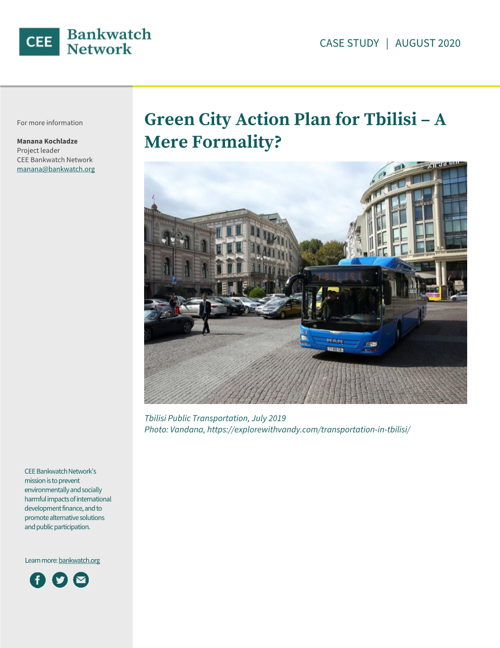 Green City Action Plan for Tbilisi – a Mere Formality?