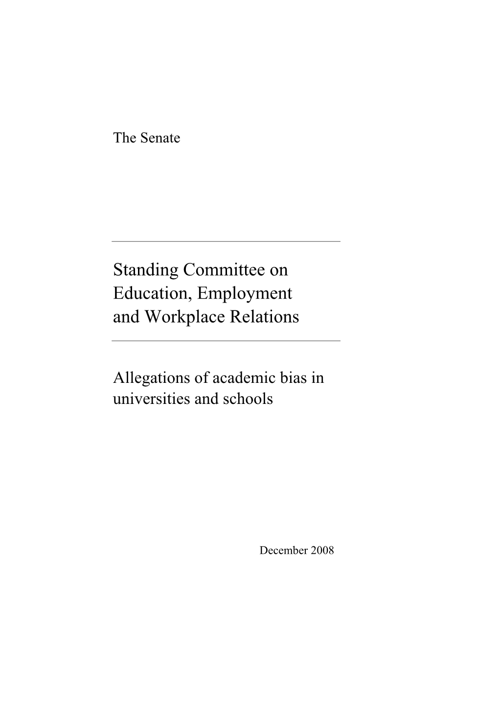 Report: Inquiry Into Academic Freedom