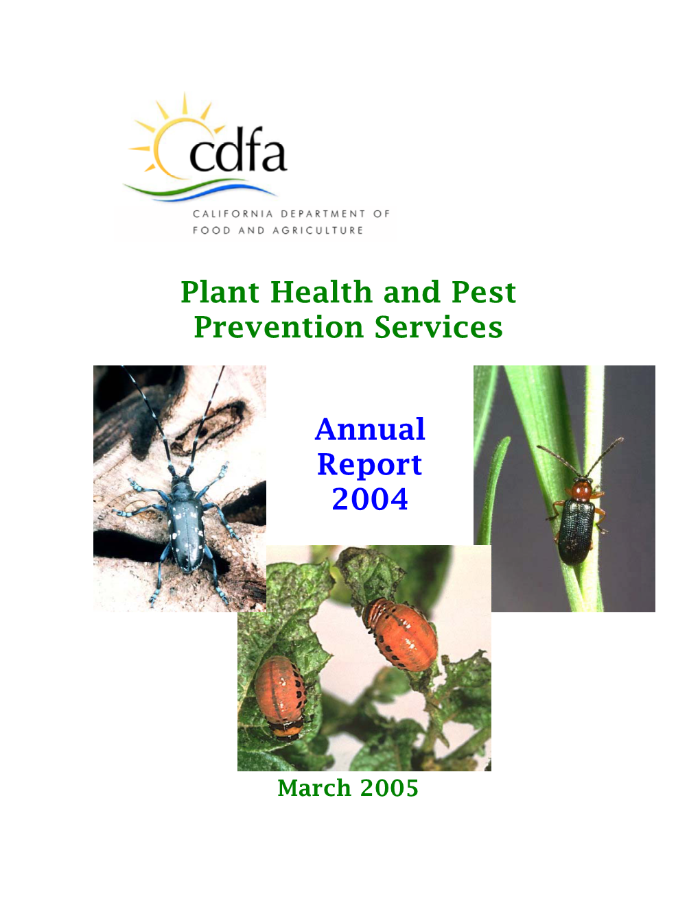 Annual Report 2004 Plant Health and Pest Prevention Services