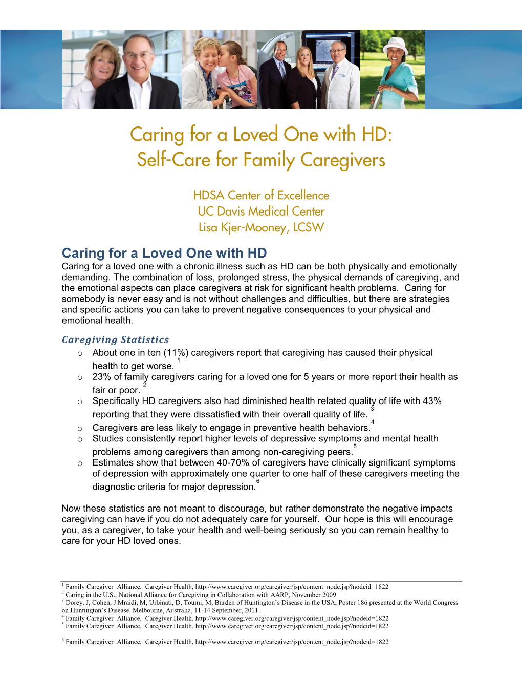 Self-Care for Family Caregivers