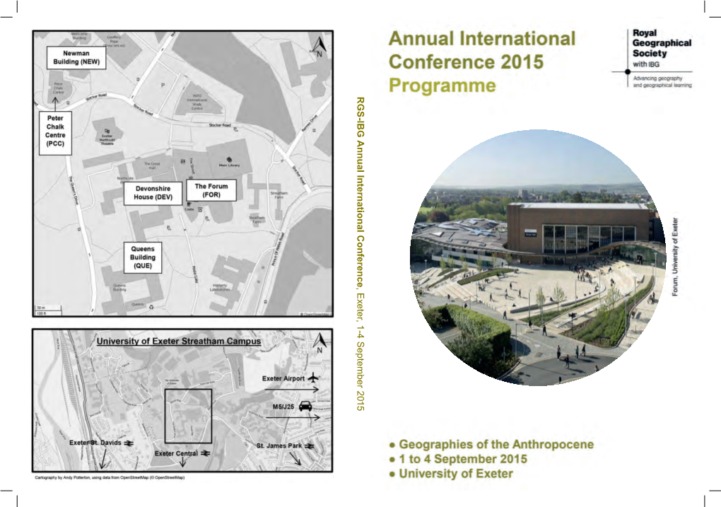 RGS-IBG Annual International Conference, Exeter, 1-4 September 2015