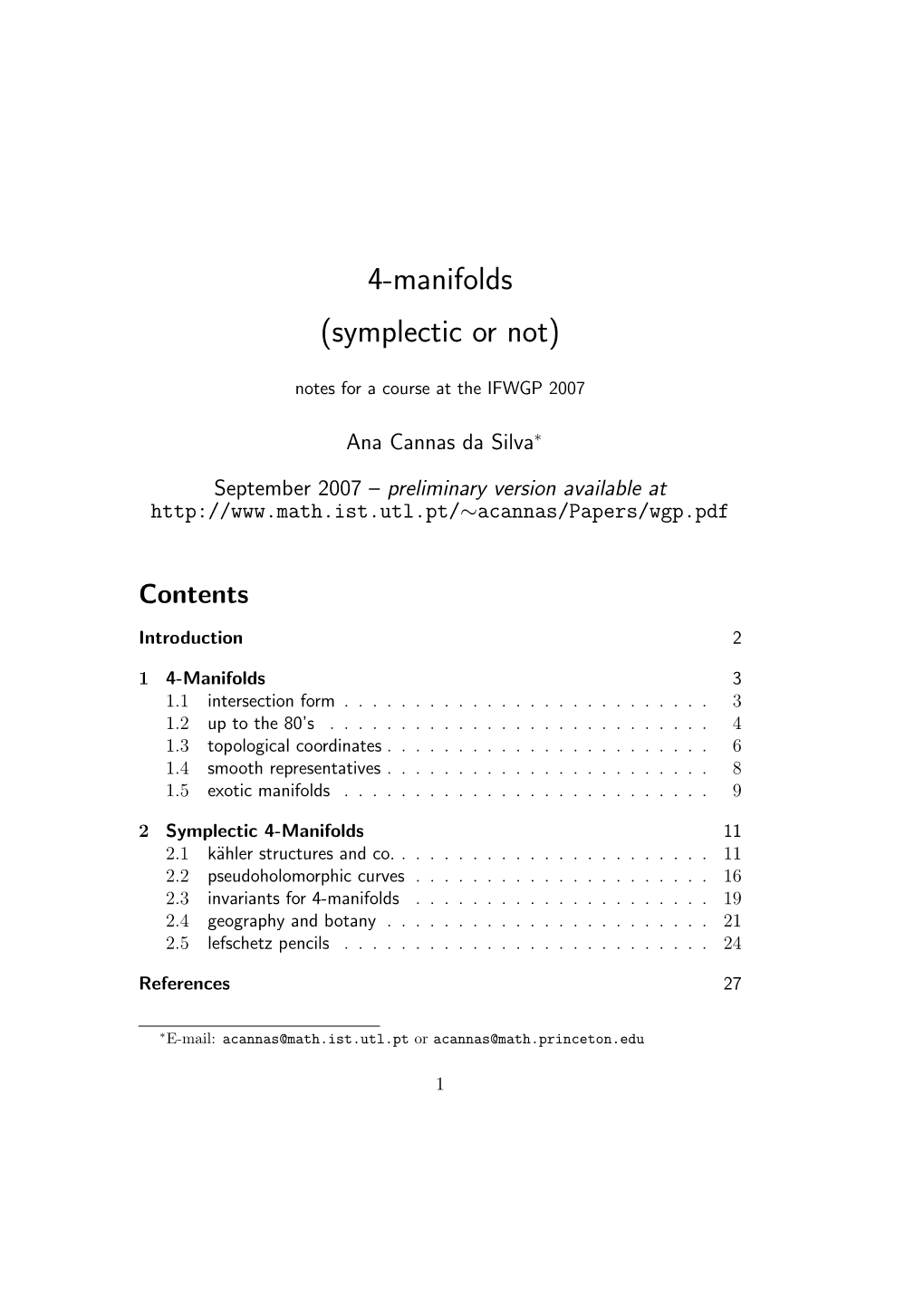 4-Manifolds (Symplectic Or Not)