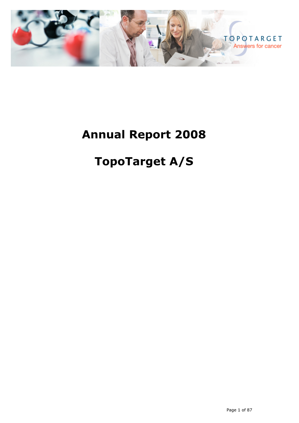 Annual Report 2008 Topotarget