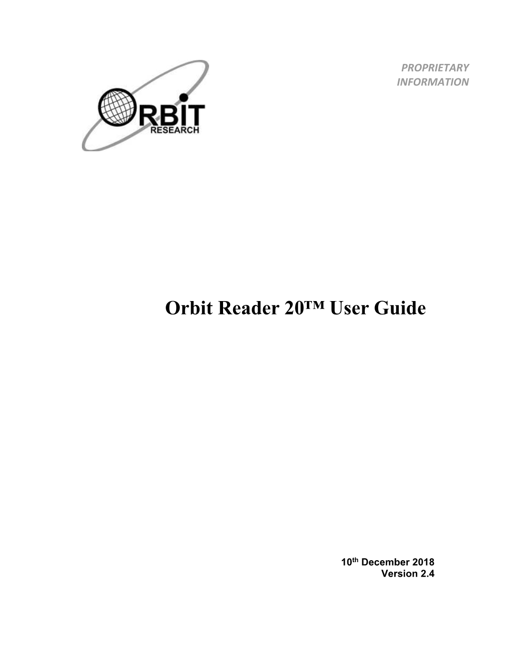 Orbit Reader 20™ User Guide