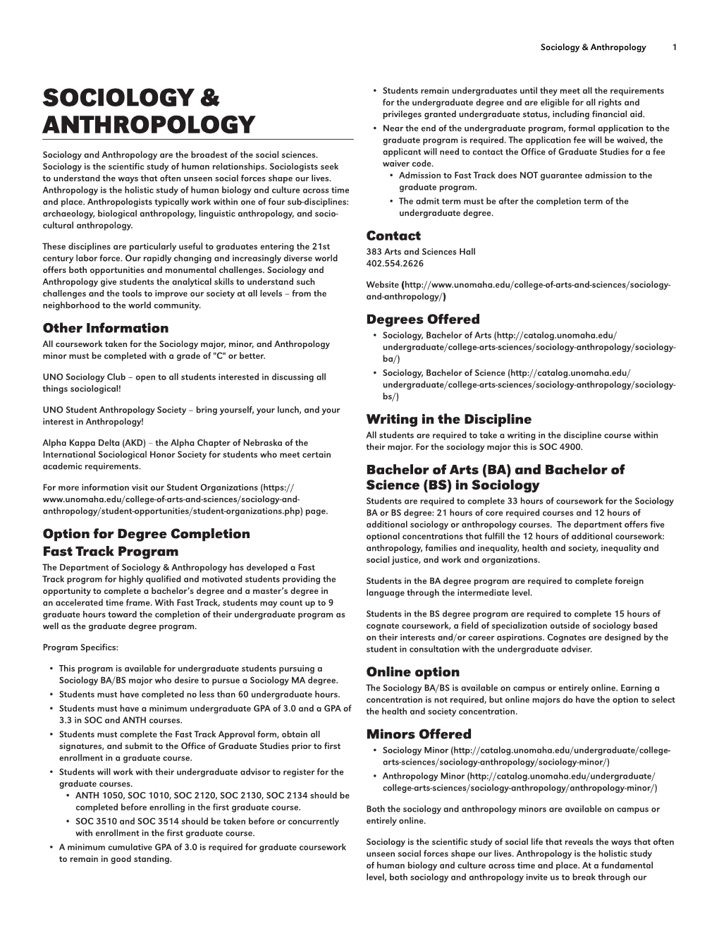 Sociology & Anthropology