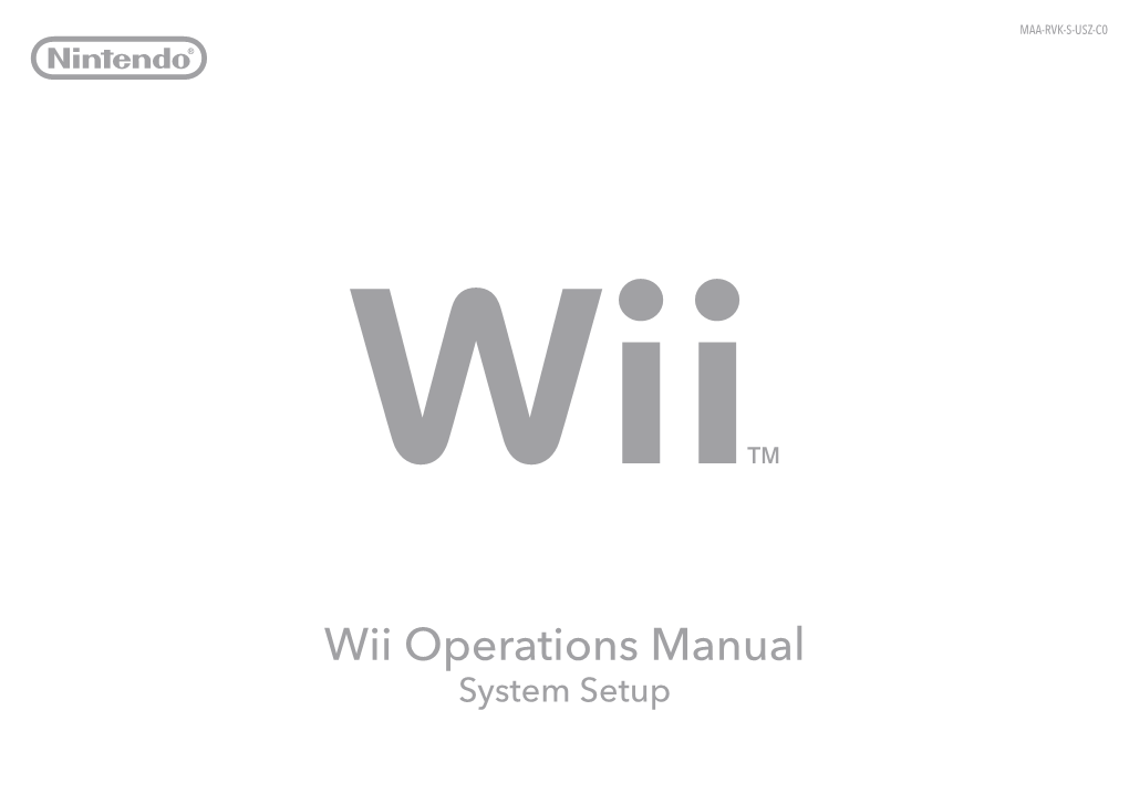 Wii Operations Manual