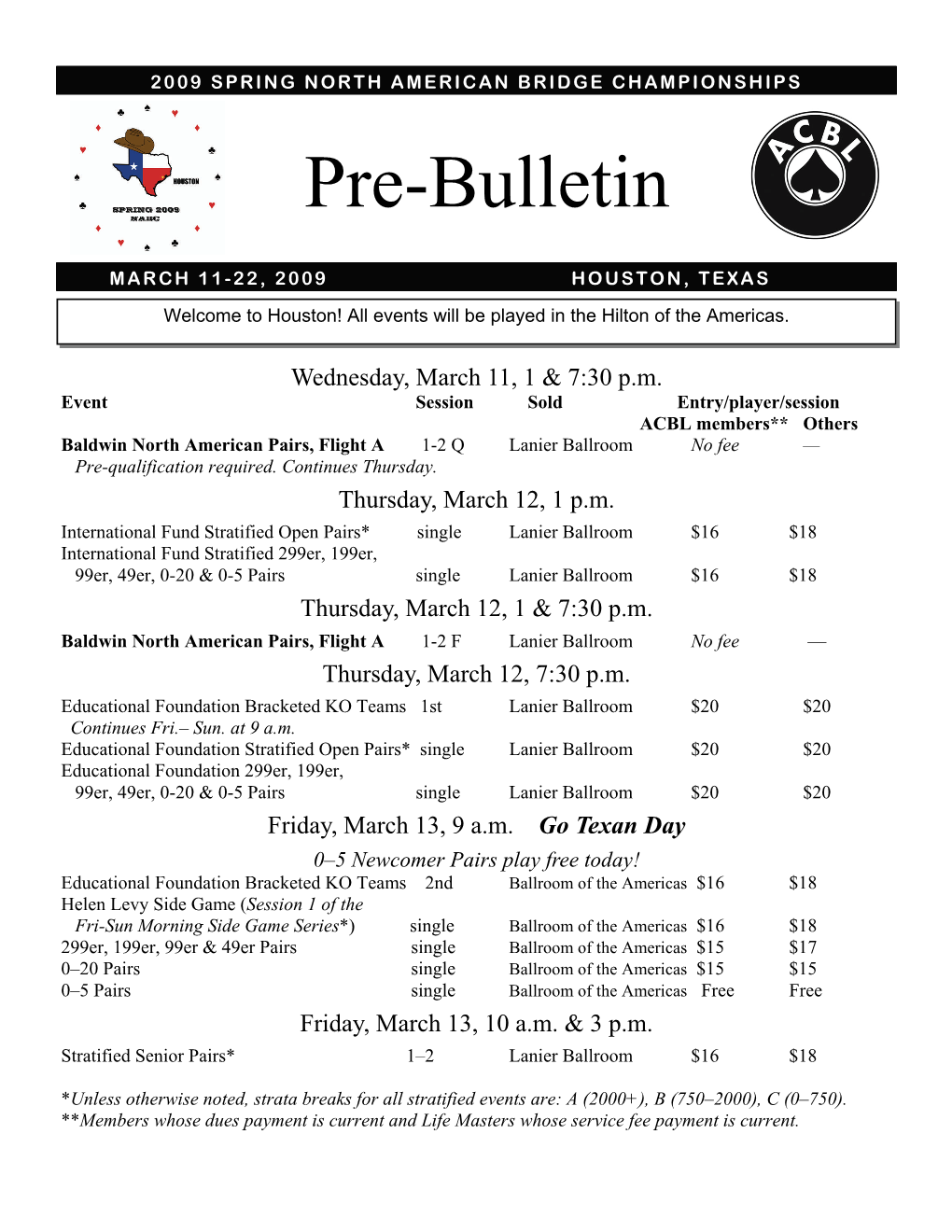 Pre-Bulletin