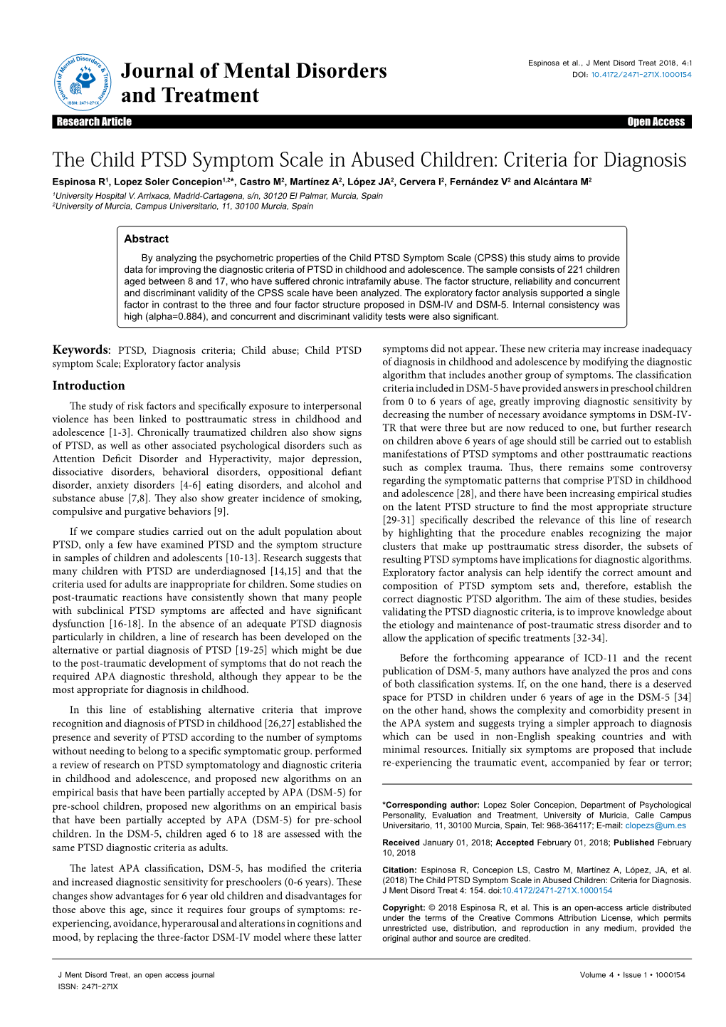 The Child PTSD Symptom Scale in Abused