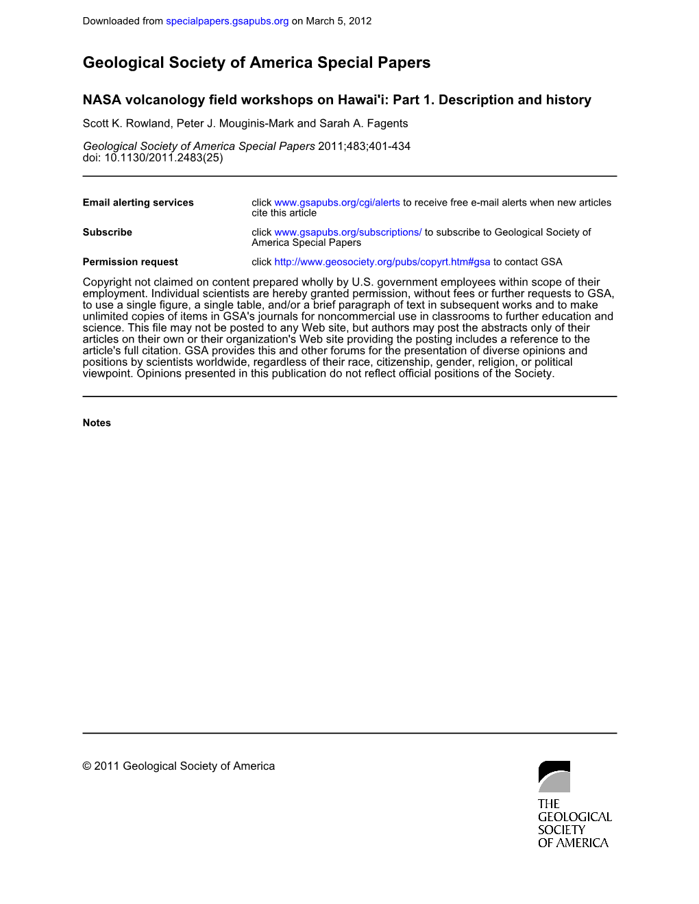 Analogs for Planetary Exploration: Geological Society of America Special Paper 483, P