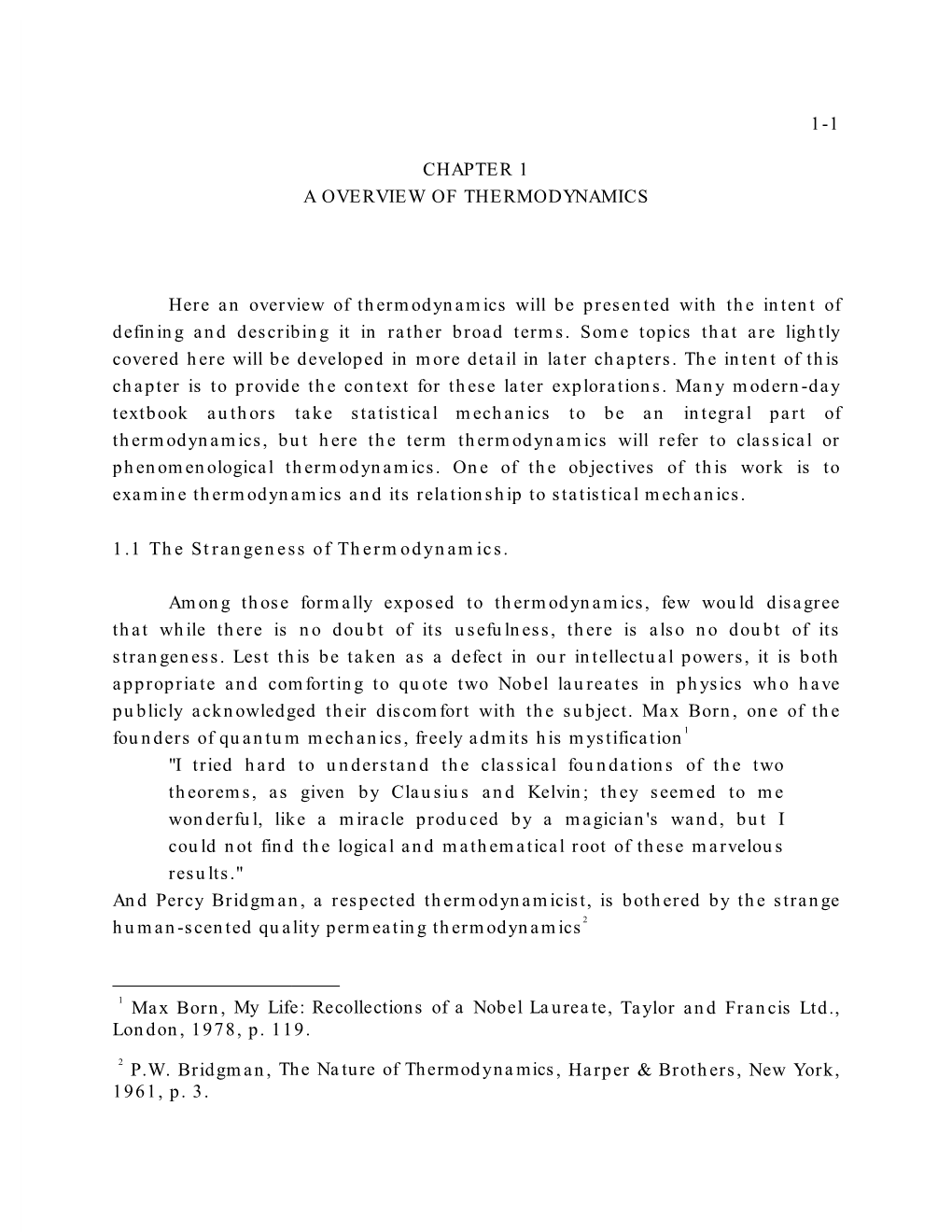 Ch. 1. an Overview of Thermodynamics (Pdf)