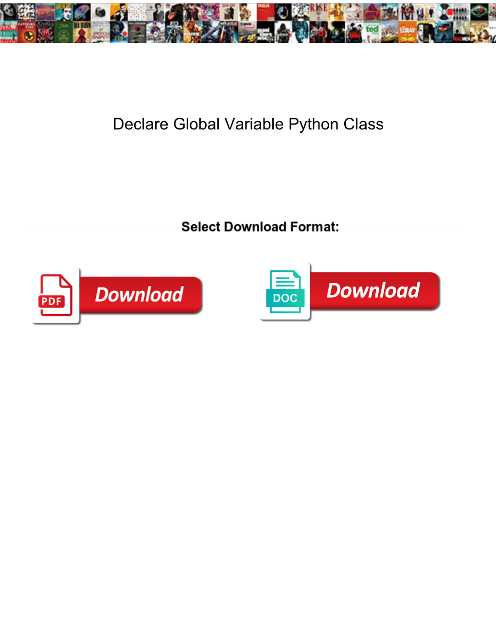Declare Global Variable Python Class