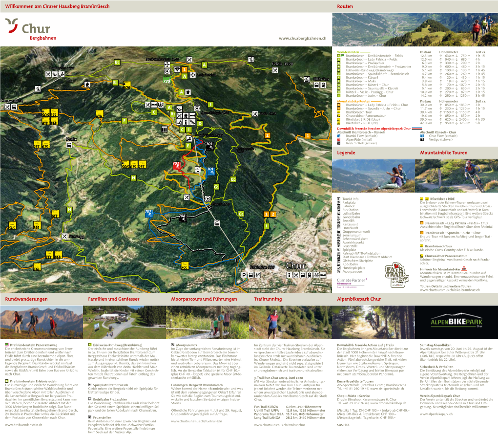 Routen Alpenbikepark Chur Rundwanderungen Familien Und