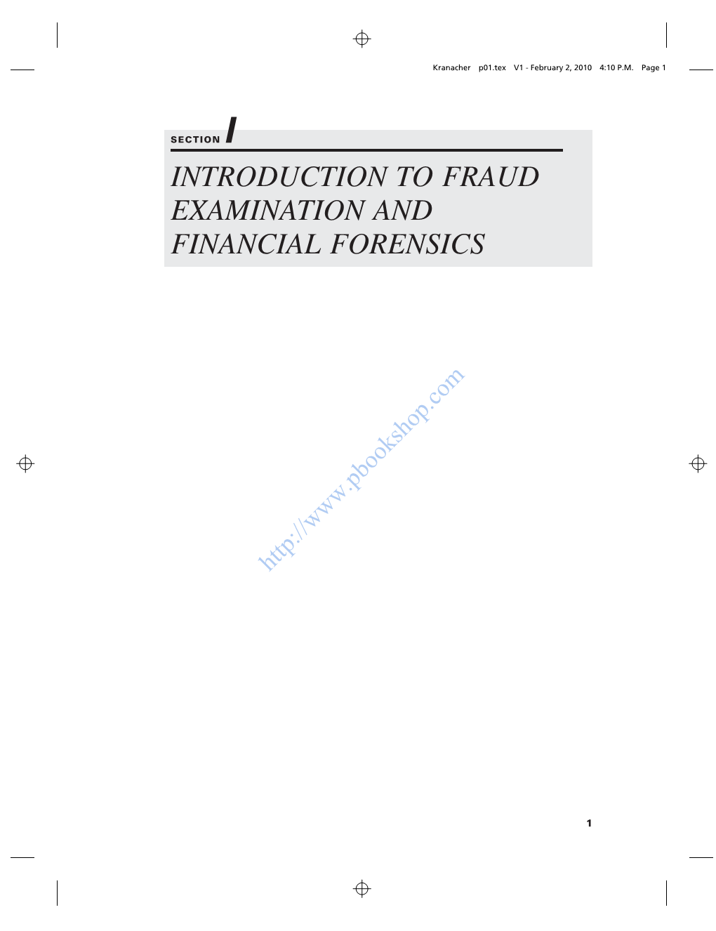 Introduction to Fraud Examination and Financial Forensics