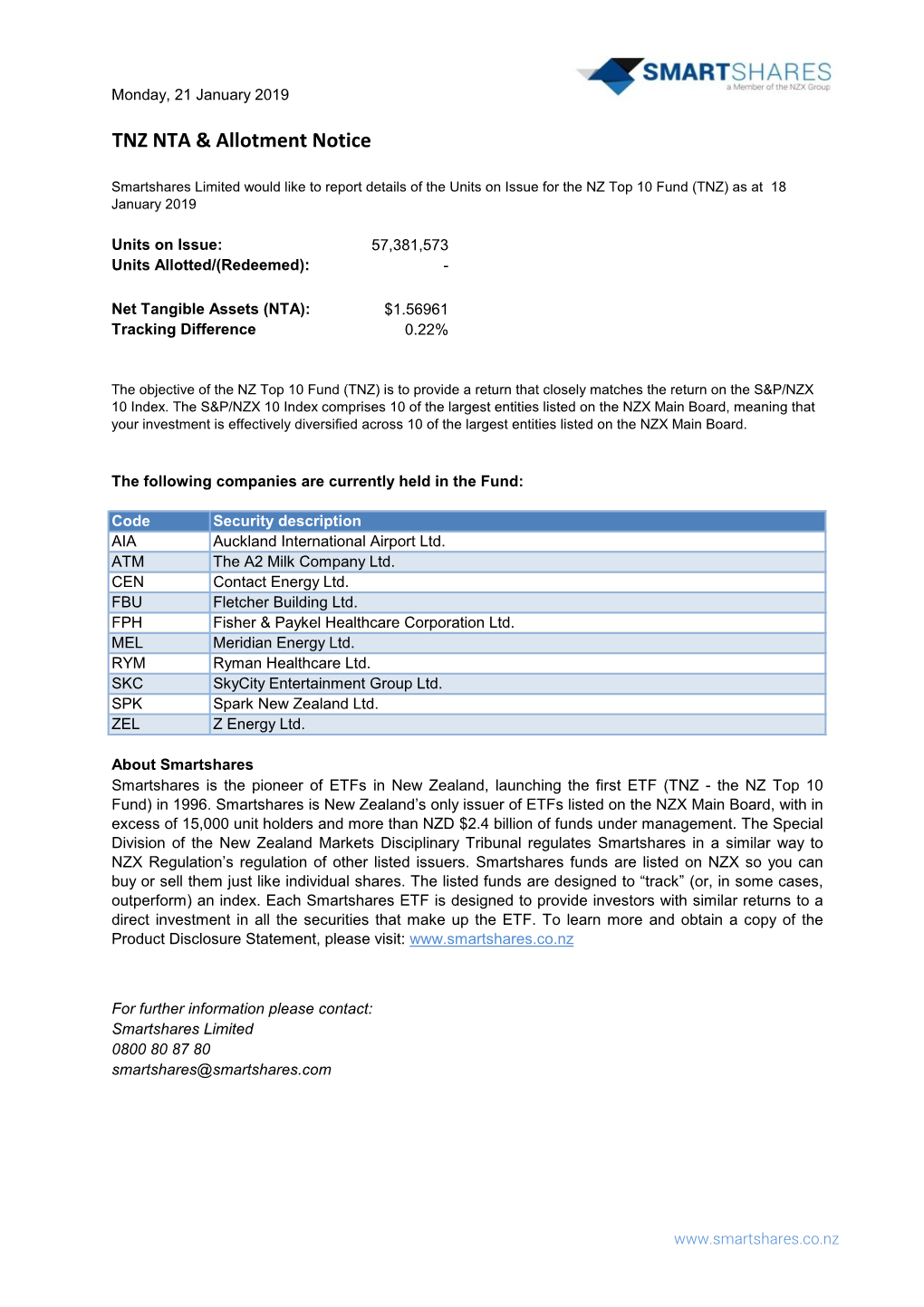 TNZ NTA & Allotment Notice