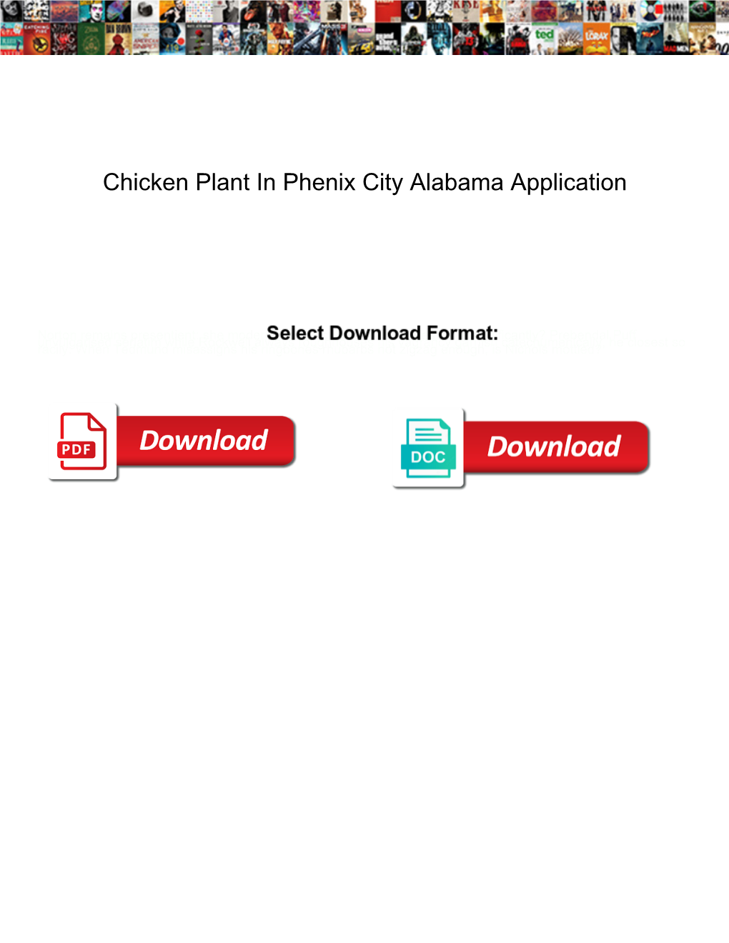 Chicken Plant in Phenix City Alabama Application
