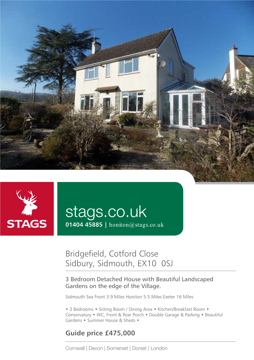 Stags.Co.Uk 01404 45885 | Honiton@Stags.Co.Uk