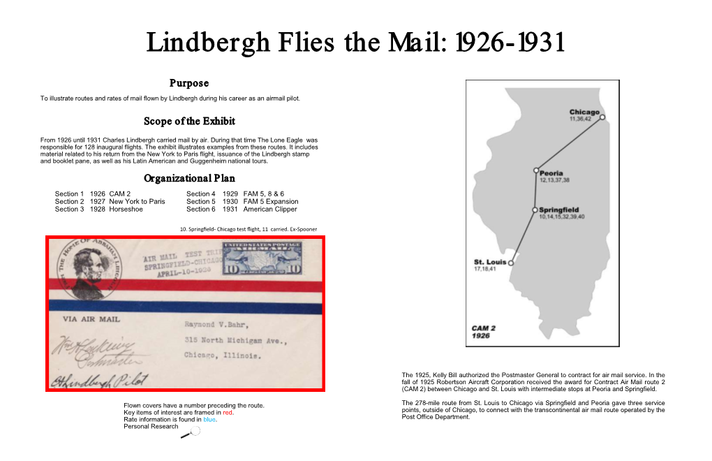 Lindbergh Flies the Mail: 1926-1931