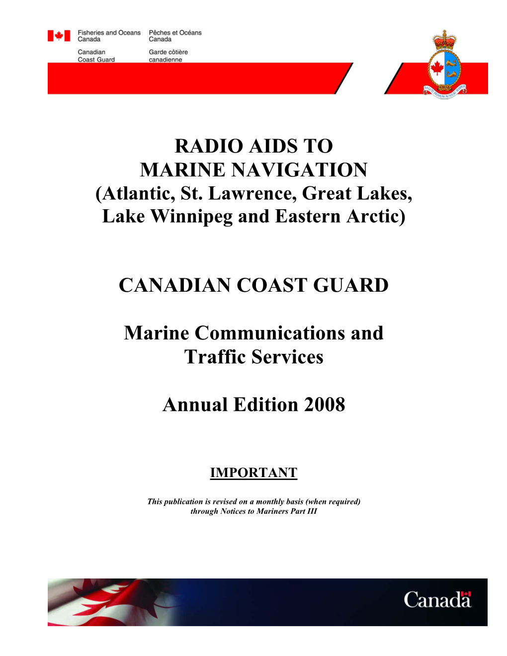 Radio Aids to Marine Navigation Canadian Coast