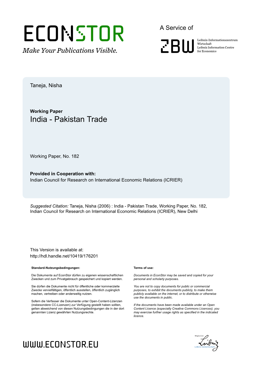 Pakistan Trade