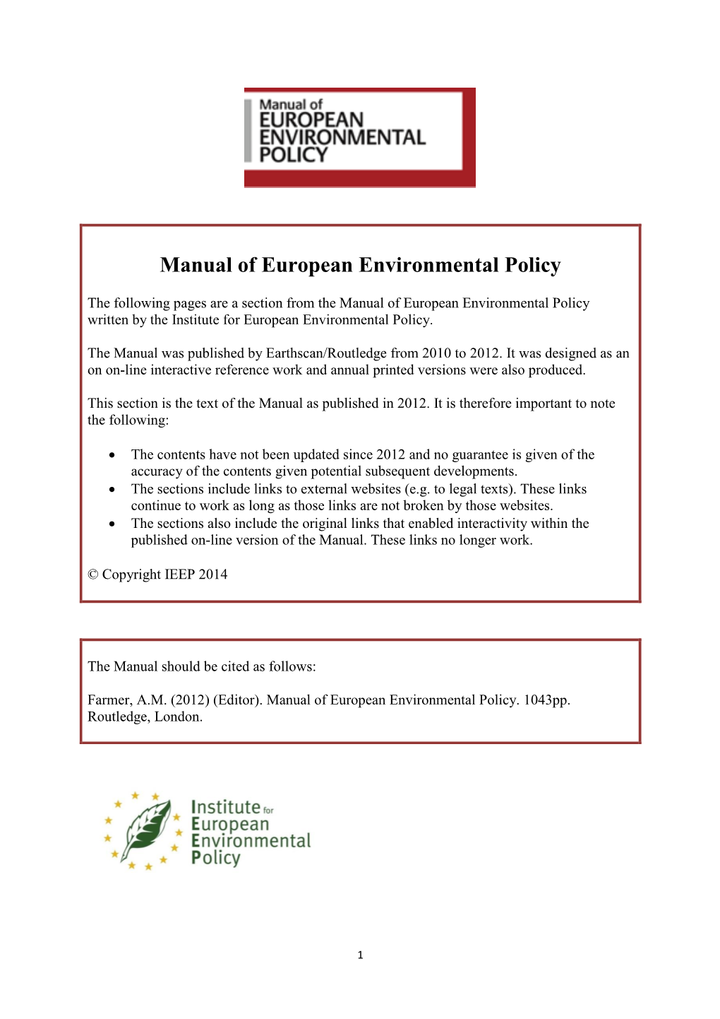 5.7 Nitrates from Agricultural Sources