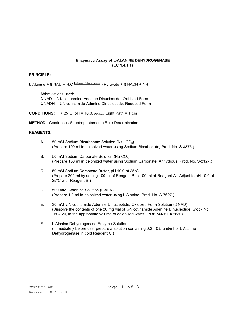 L-Alanine Dehydrogenase (Ec 1.4.1.1)