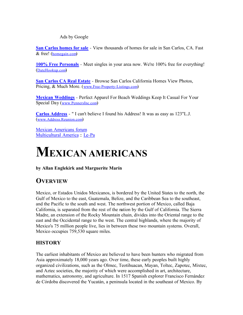 Mexican Americans Forum Multicultural America :: Le-Pa