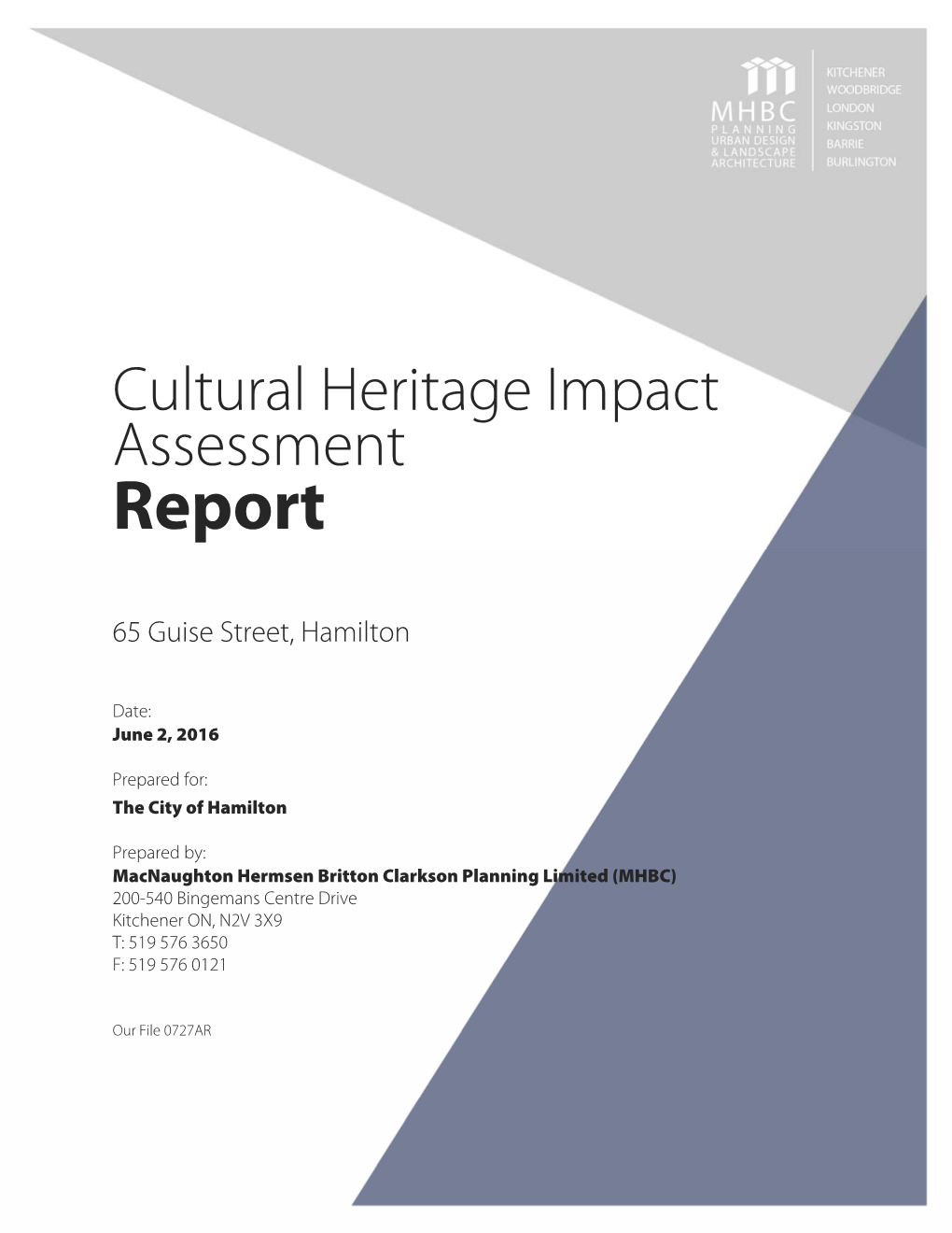 Cultural Heritage Impact Assessment Report