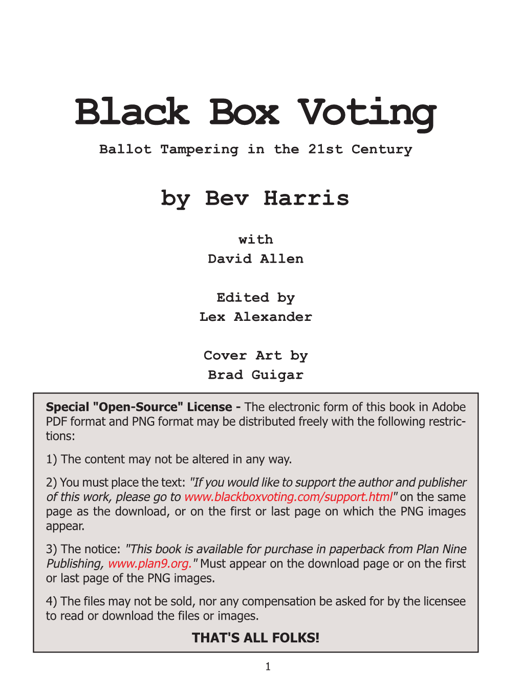 Black Box Voting Ballot Tampering in the 21St Century