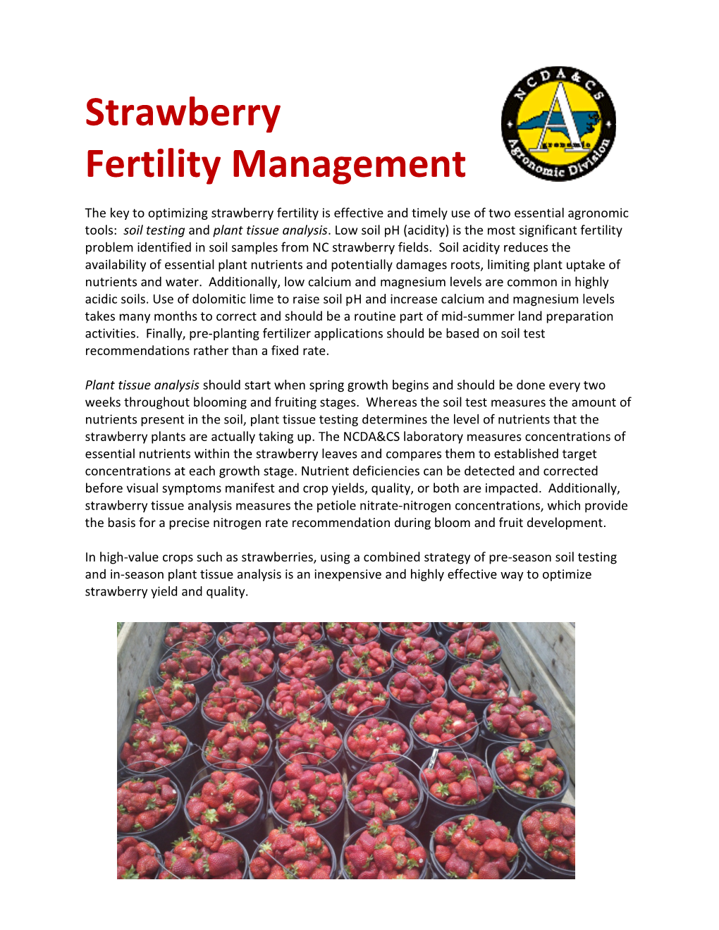 Strawberry Fertility Management