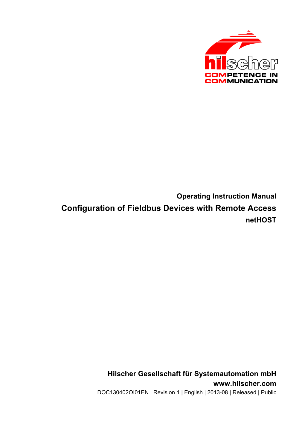 Configuration of Fieldbus Devices with Remote Access Nethost