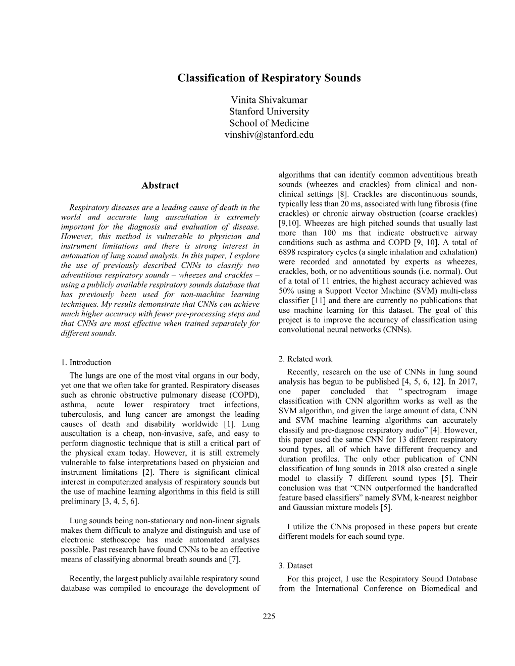 Classification of Respiratory Sounds