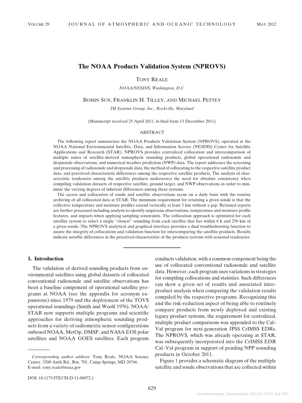 The NOAA Products Validation System (NPROVS)