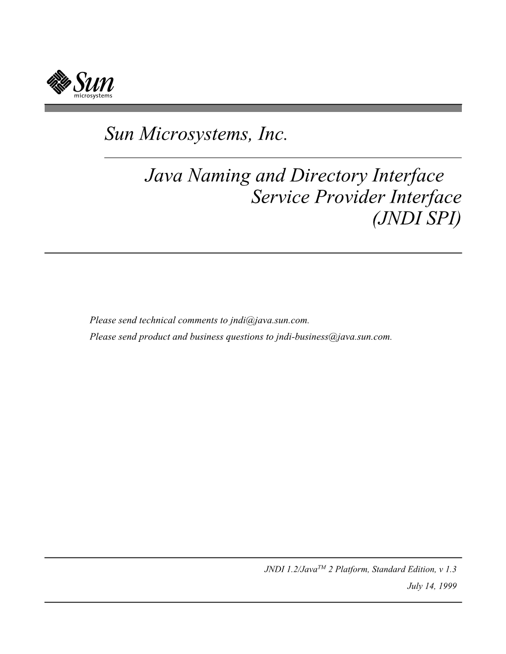 Java Naming and Directory Interface Service Provider Interface (JNDI SPI)