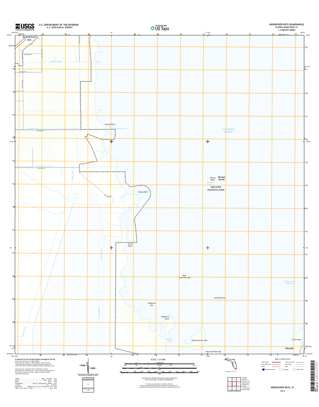 USGS 7.5-Minute Image Map for Arsenicker Keys, Florida