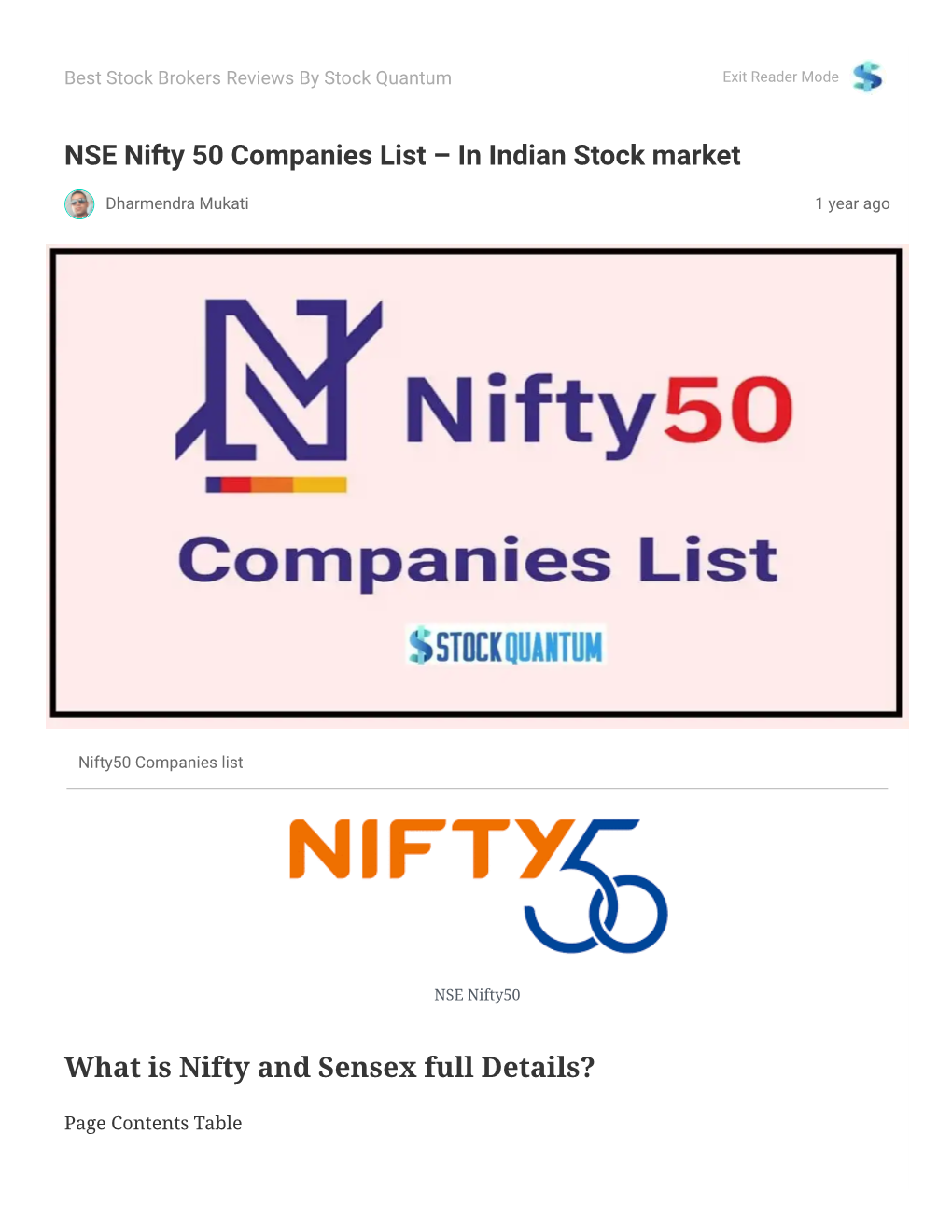 NSE Nifty 50 Companies List – in Indian Stock Market