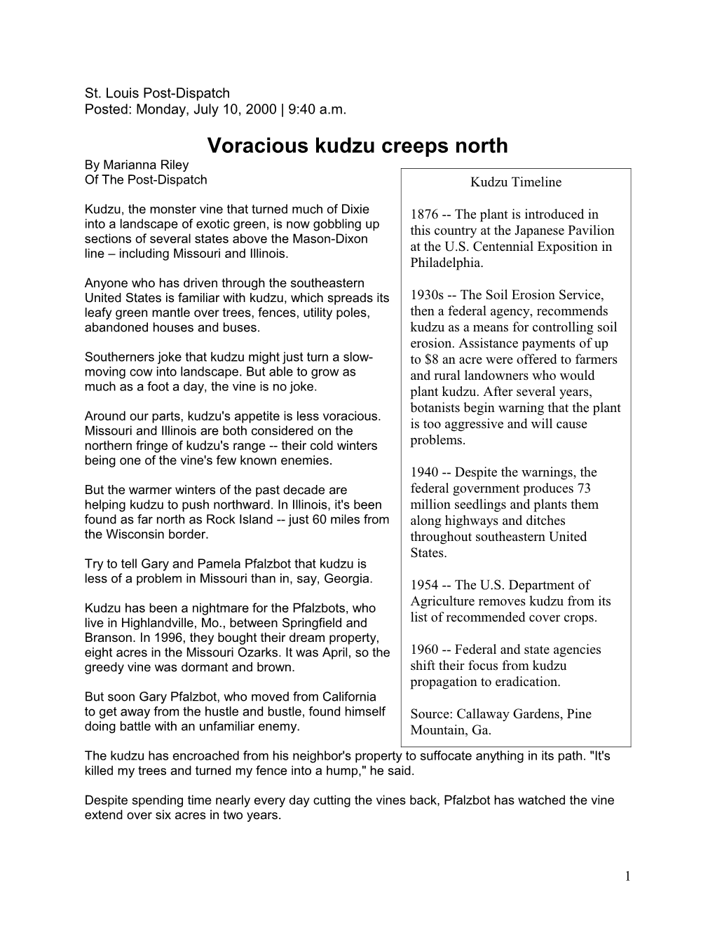 Voracious Kudzu Creeps North