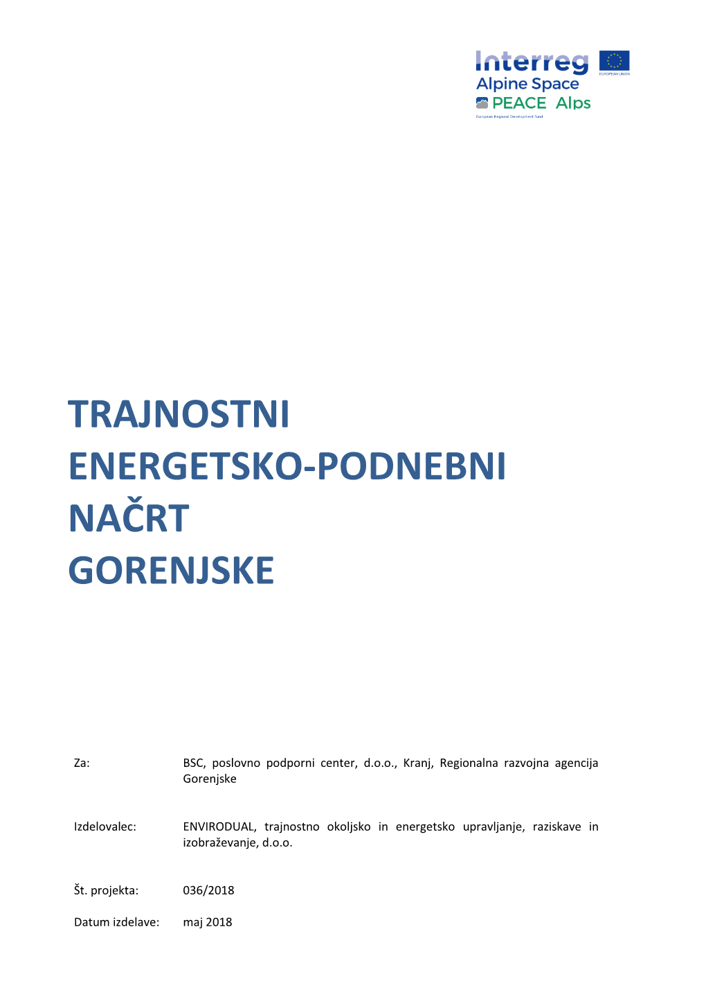 Trajnostni Energetsko Podnebni Načrt Gorenjske