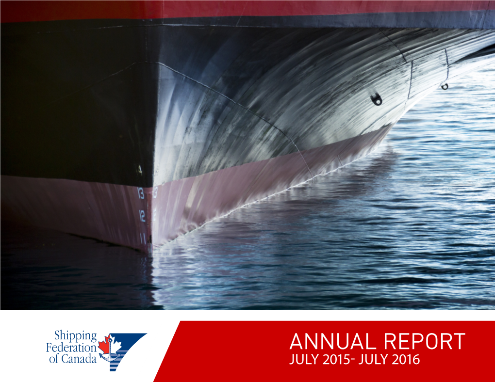 Annual Report July 2015- July 2016 Table of Contents