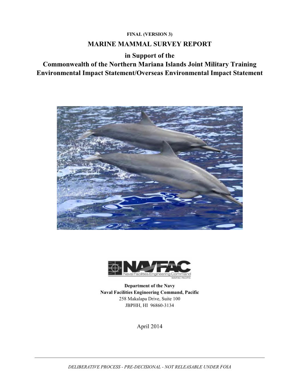 Marine Mammals Survey Report