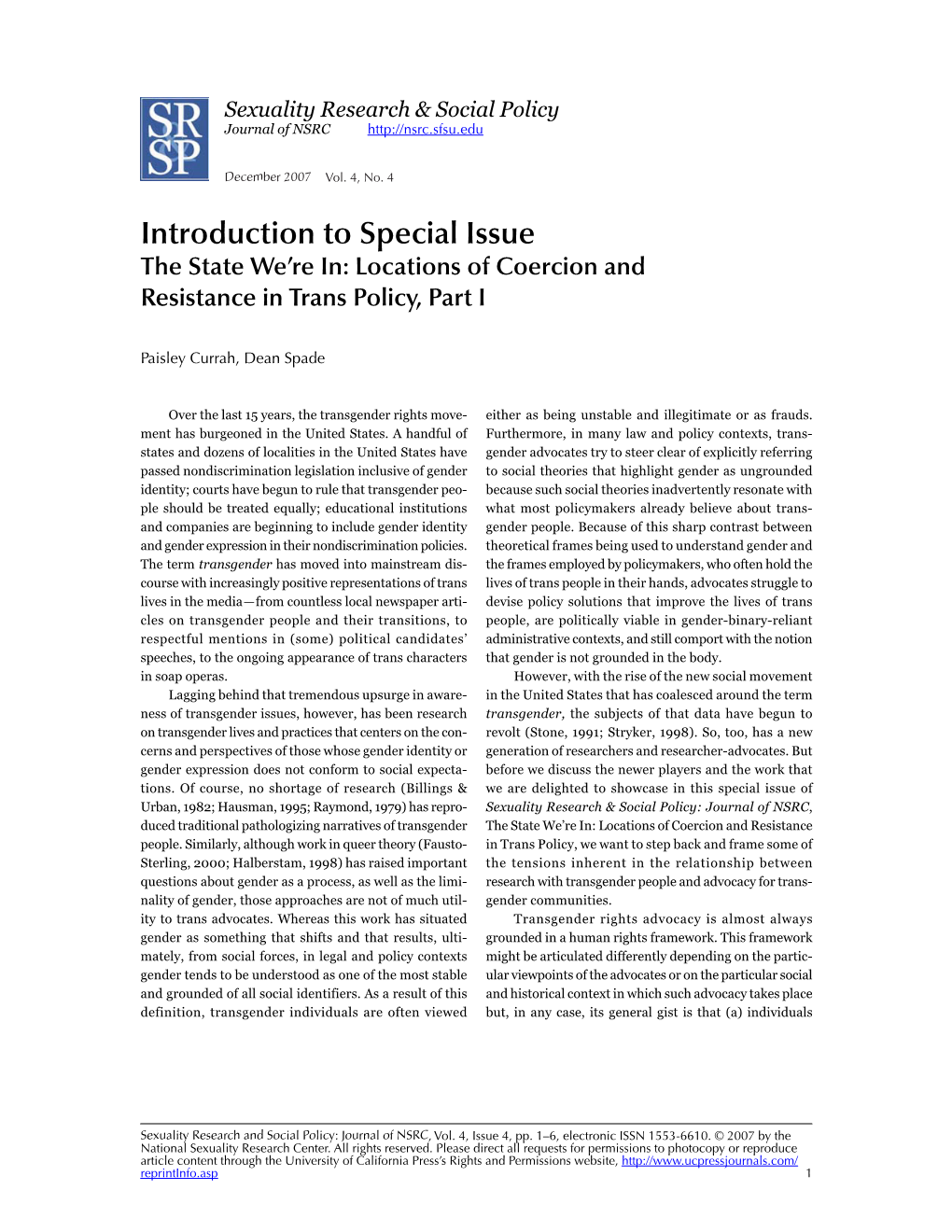 The NPIC and Trans Resistance