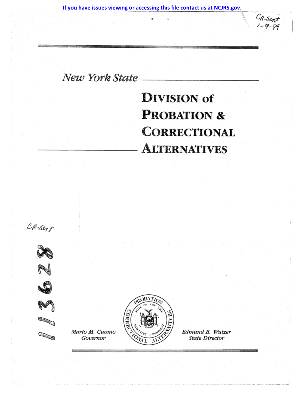 New York State ------DIVISION of PROBATION & CORRECTIONAL ------ALTERNATIVES