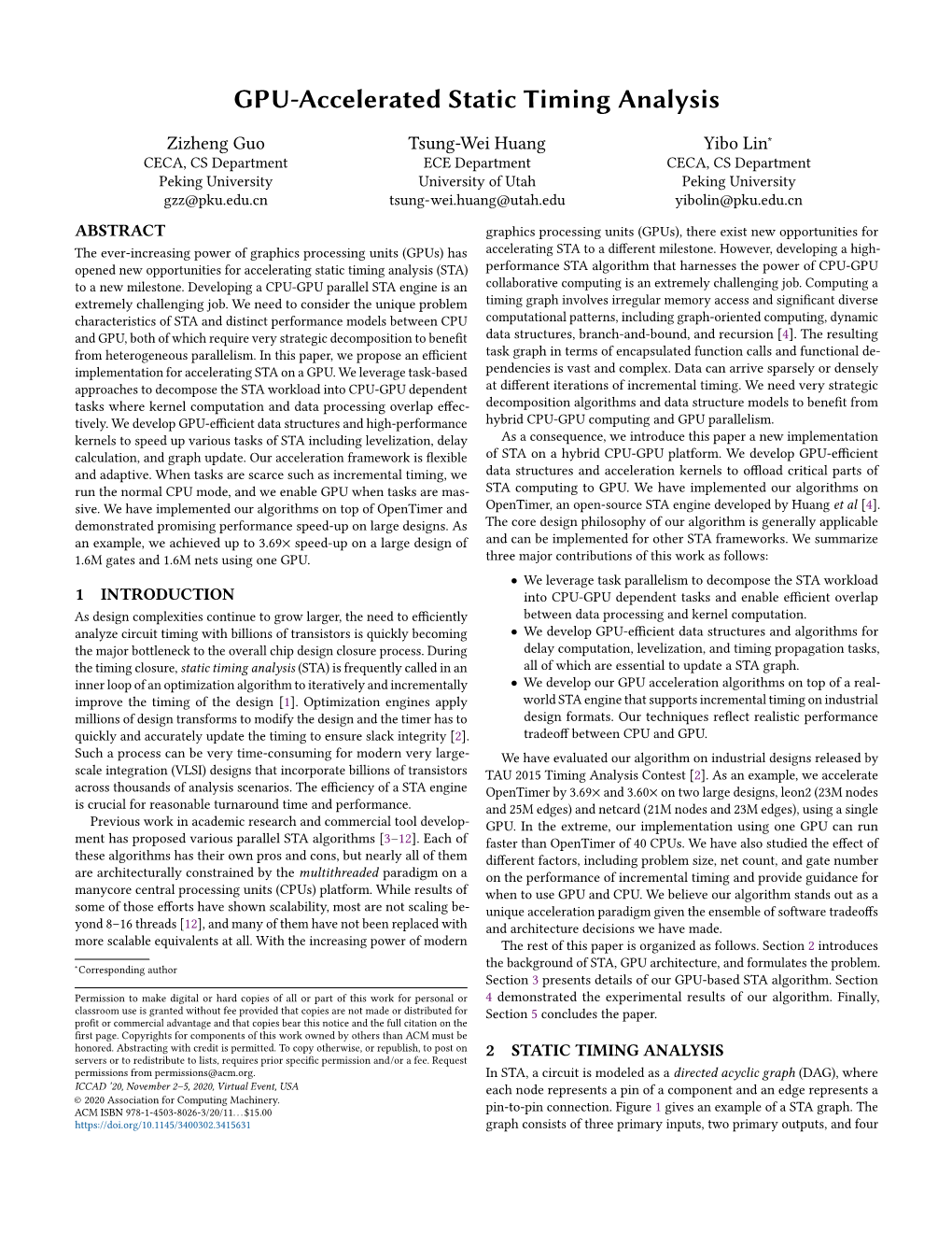 GPU-Accelerated Static Timing Analysis