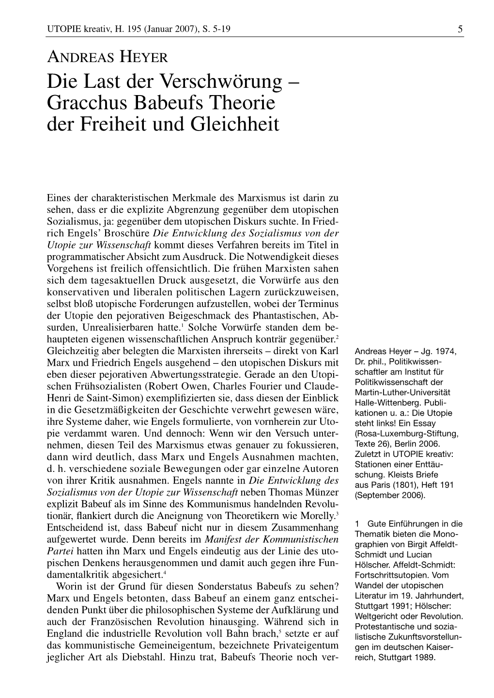 Die Last Der Verschwörung – Gracchus Babeufs Theorie Der Freiheit Und Gleichheit