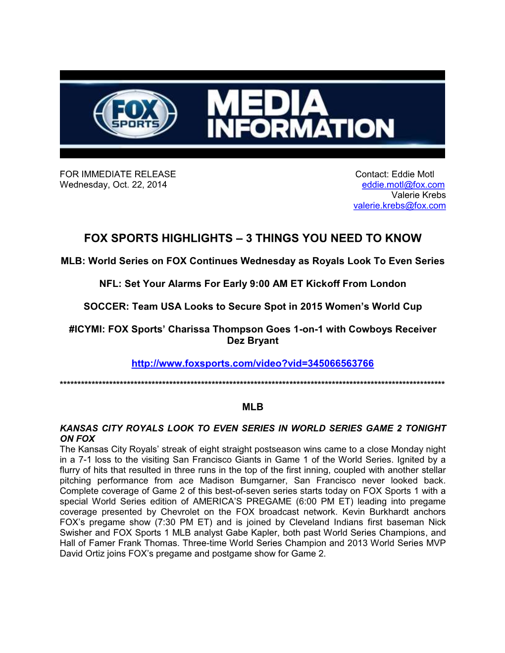 Fox Sports Highlights – 3 Things You Need to Know