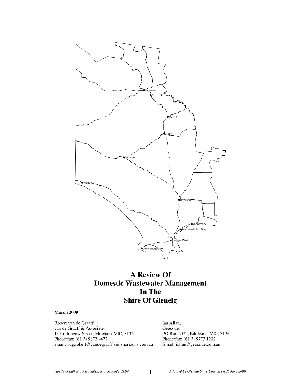 A Review of Domestic Wastewater Management in the Shire of Glenelg