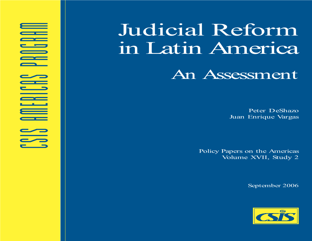 Judicial Reform in Latin America an Assessment