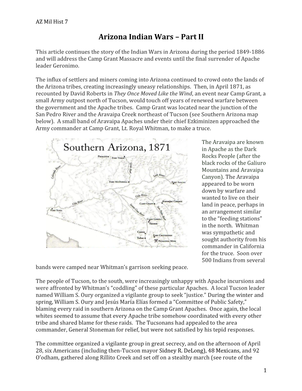 Arizona Indian Wars – Part II