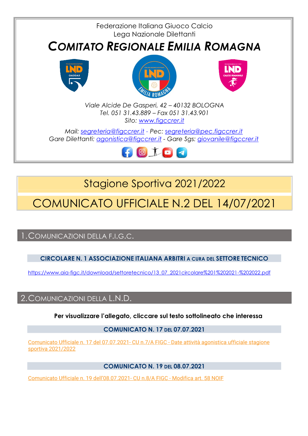 ORGANICO TORNEO REGIONALE UNDER 16 Stagione Sportiva 2021/2022
