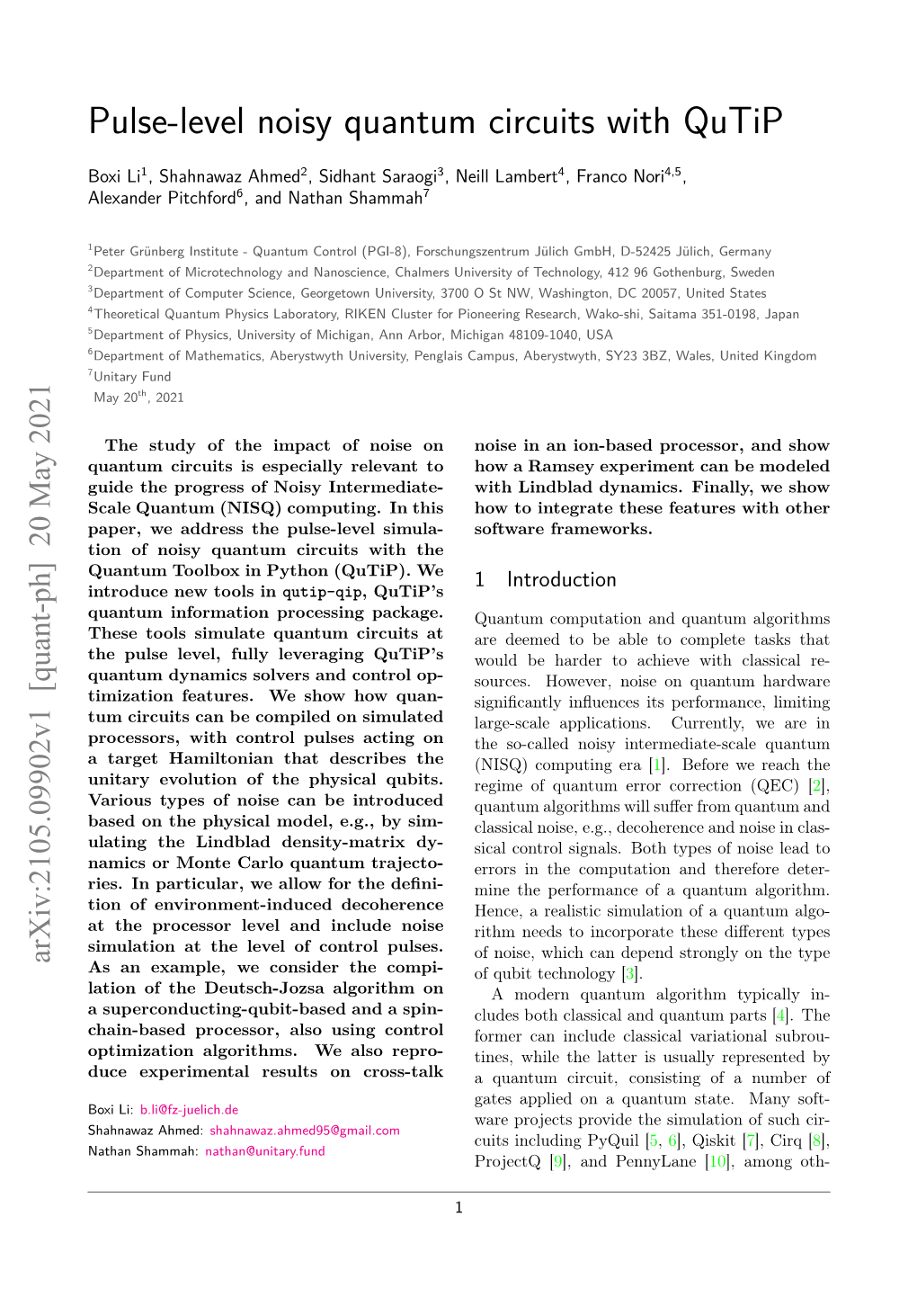 Pulse-Level Noisy Quantum Circuits with Qutip